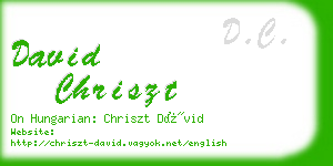 david chriszt business card